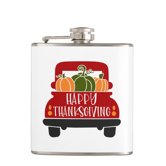 Thanksgiving Truck Hip Flask (Front)