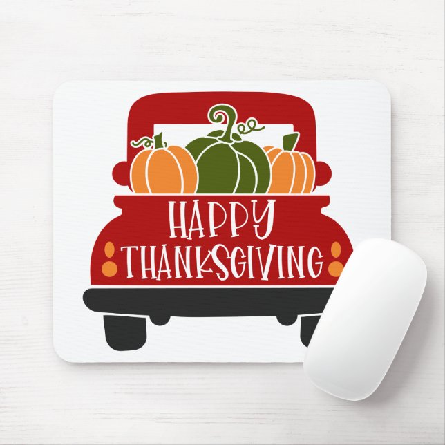 Thanksgiving Truck Mouse Mat (With Mouse)
