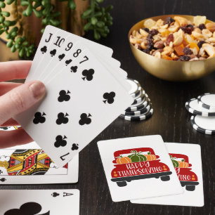Thanksgiving Truck Playing Cards