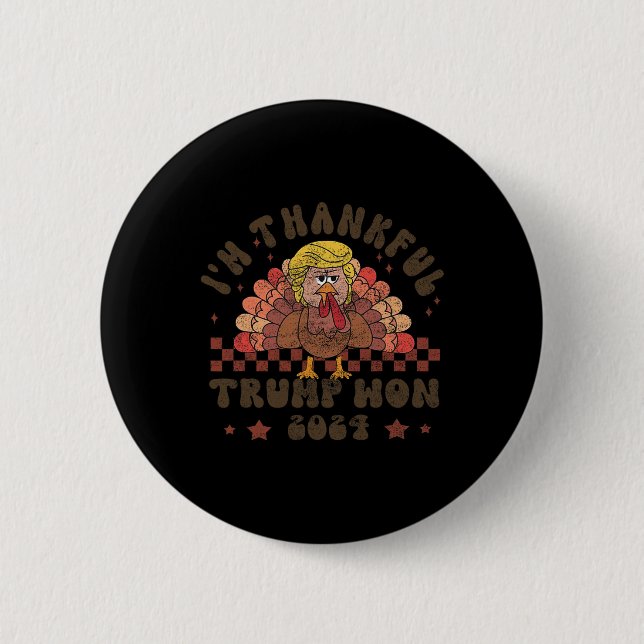 Thanksgiving Trump Make Thanksgiving Great Again F 6 Cm Round Badge (Front)