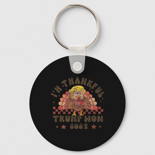 Thanksgiving Trump Make Thanksgiving Great Again F Key Ring (Front)