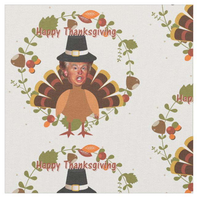 thanksgiving trump turkey fabric (Close Up)