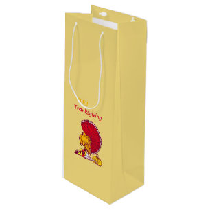 Thanksgiving turkey and harvest wine gift bag