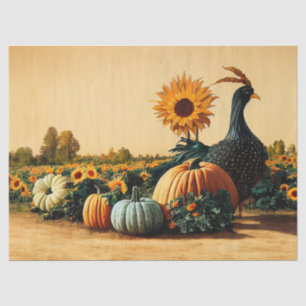 Thanksgiving Turkey and Pumpkins Decoupage Tissue Paper