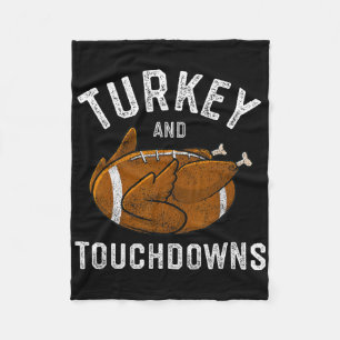 Thanksgiving Turkey And Touchdowns Football Men Bo Fleece Blanket