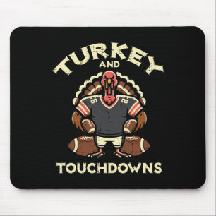 Thanksgiving Turkey And Touchdowns Football Men Bo Mouse Mat