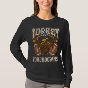 Thanksgiving Turkey And Touchdowns Football Men Ki T-Shirt
