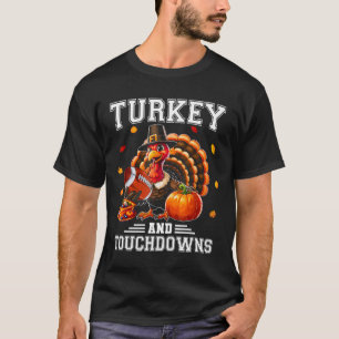 Thanksgiving Turkey And Touchdowns Football Men Ki T-Shirt