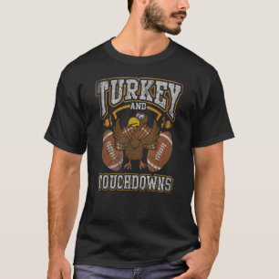 Thanksgiving Turkey And Touchdowns Football Men Ki T-Shirt