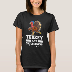 Thanksgiving Turkey And Touchdowns Football Men Ki T-Shirt