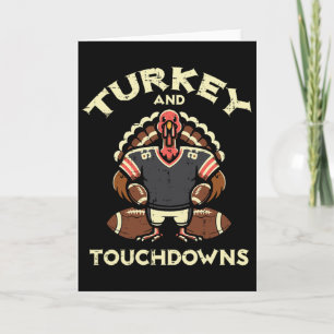 Thanksgiving Turkey And Touchdowns Footbyll Men Bo Card