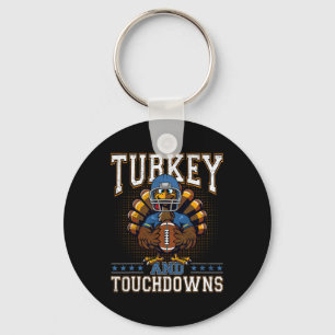 Thanksgiving Turkey And Touchdowns Footbyll Men Ki Key Ring