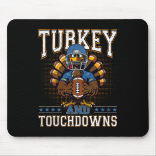 Thanksgiving Turkey And Touchdowns Footbyll Men Ki Mouse Mat