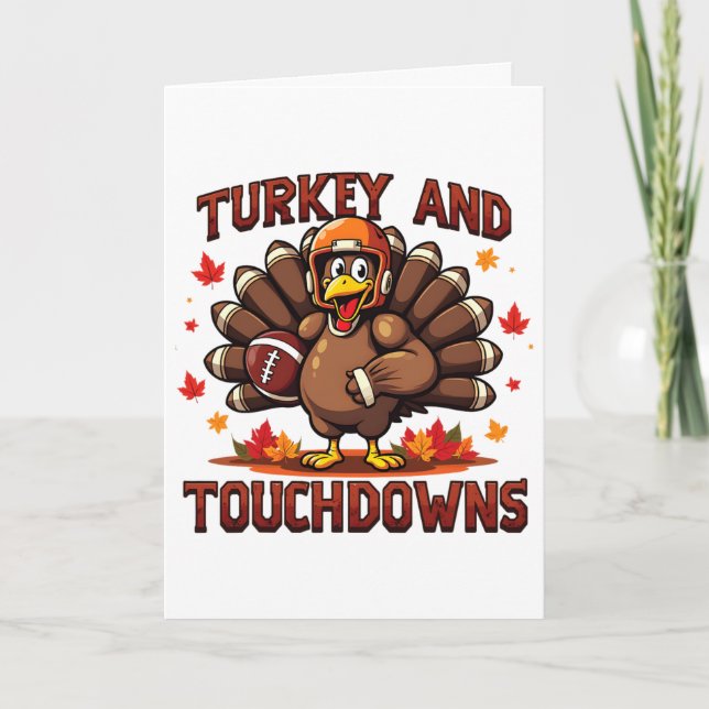 Thanksgiving Turkey And Touchdowns Footll Player 1 Card (Front)