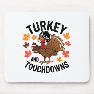 Thanksgiving Turkey And Touchdowns Footll Player 2 Mouse Mat