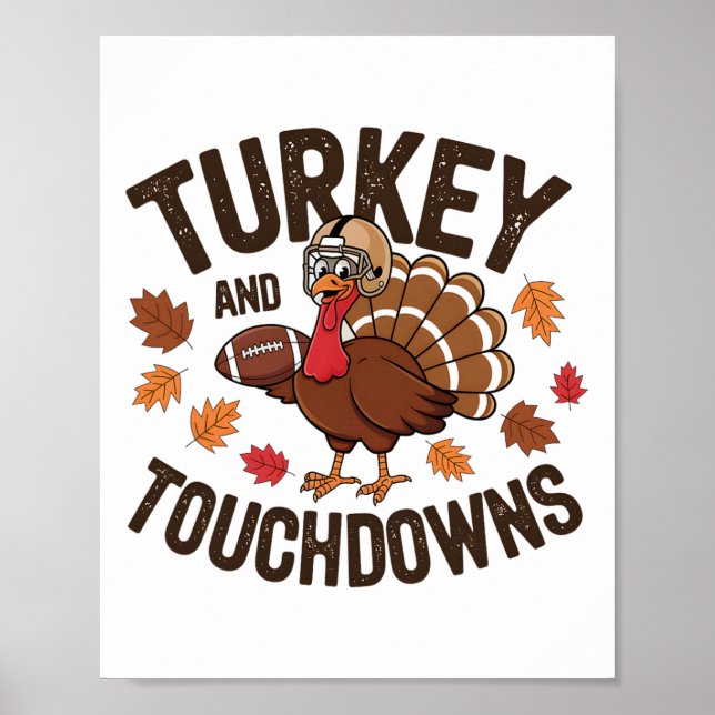 Thanksgiving Turkey And Touchdowns Footll Player 3 Poster (Front)