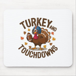Thanksgiving Turkey And Touchdowns Footll Player 4 Mouse Mat