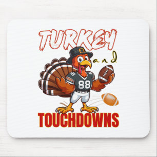 Thanksgiving Turkey And Touchdowns Funny Footll Lo Mouse Mat