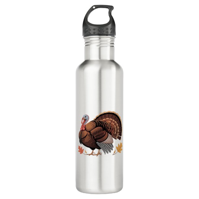 Thanksgiving Turkey – Autumn Holiday Classic Class 710 Ml Water Bottle (Front)