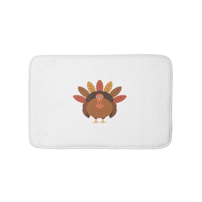 Thanksgiving Turkey – Autumn Holiday Classic Class Bath Mat (Front)