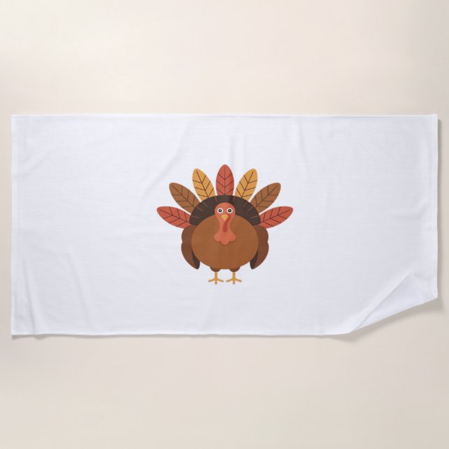 Thanksgiving Turkey – Autumn Holiday Classic Class Beach Towel (Front)