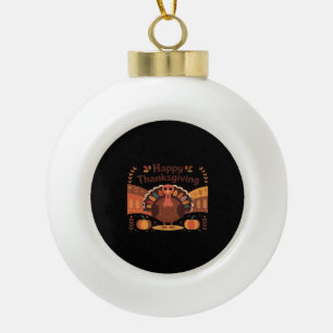 Thanksgiving Turkey – Autumn Holiday Classic Class Ceramic Ball Christmas Ornament