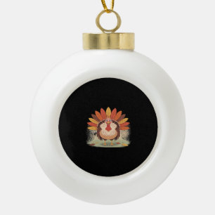 Thanksgiving Turkey – Autumn Holiday Classic Class Ceramic Ball Christmas Ornament