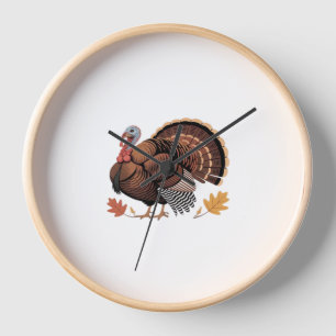 Thanksgiving Turkey – Autumn Holiday Classic Class Clock