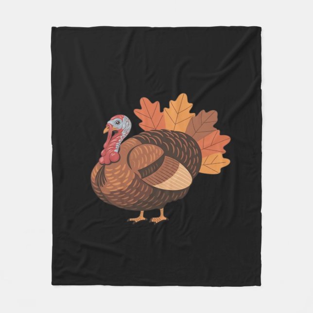 Thanksgiving Turkey – Autumn Holiday Classic Class Fleece Blanket (Front)