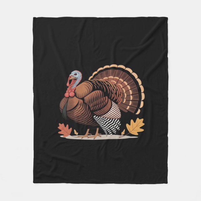 Thanksgiving Turkey – Autumn Holiday Classic Class Fleece Blanket (Front)