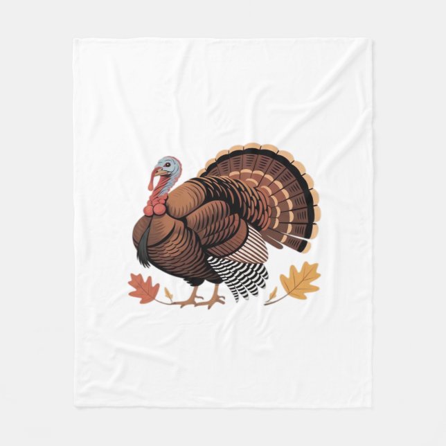 Thanksgiving Turkey – Autumn Holiday Classic Class Fleece Blanket (Front)