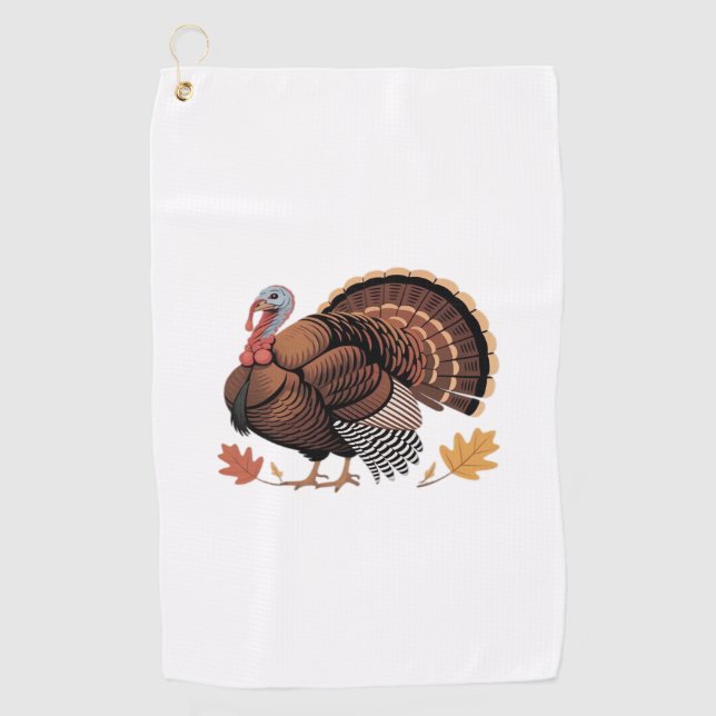 Thanksgiving Turkey – Autumn Holiday Classic Class Golf Towel (Front)