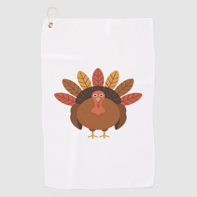 Thanksgiving Turkey – Autumn Holiday Classic Class Golf Towel (Front)
