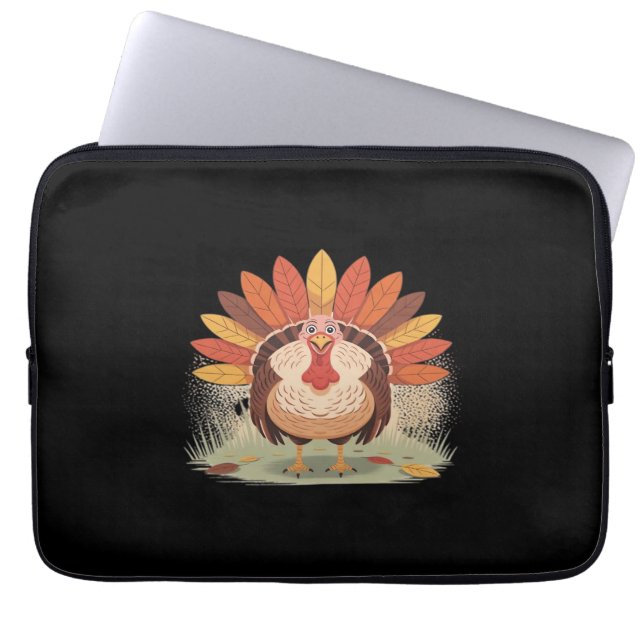 Thanksgiving Turkey – Autumn Holiday Classic Class Laptop Sleeve (Front)