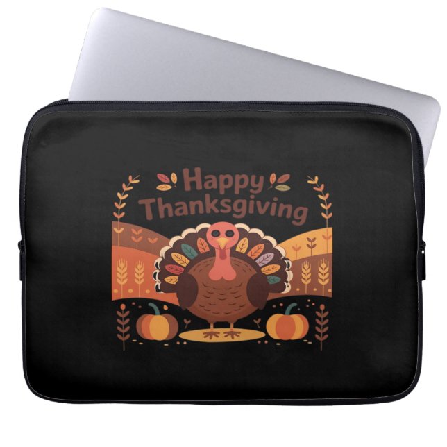 Thanksgiving Turkey – Autumn Holiday Classic Class Laptop Sleeve (Front)