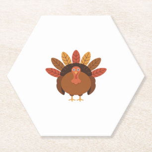 Thanksgiving Turkey – Autumn Holiday Classic Class Paper Coaster