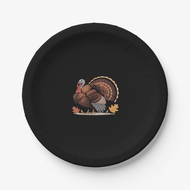 Thanksgiving Turkey – Autumn Holiday Classic Class Paper Plate (Front)