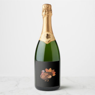 Thanksgiving Turkey – Autumn Holiday Classic Class Sparkling Wine Label
