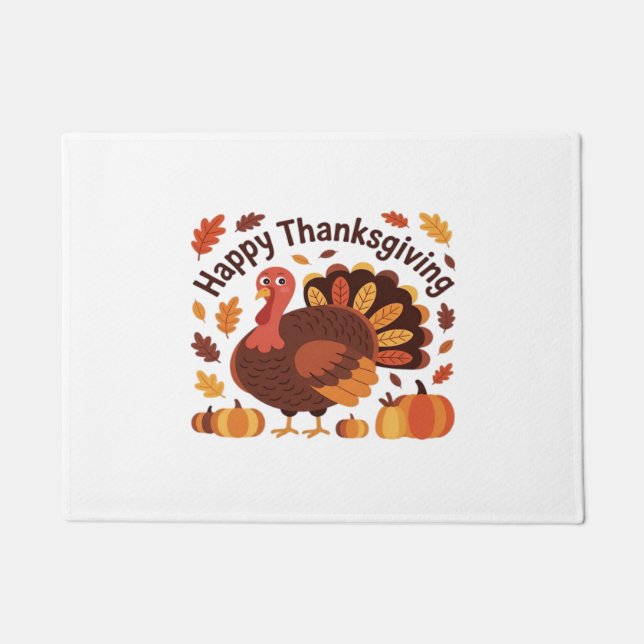 Thanksgiving Turkey – Autumn Holiday Classic Overs Doormat (Front)