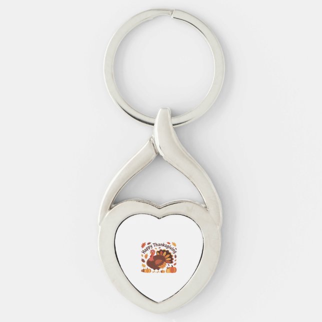 Thanksgiving Turkey – Autumn Holiday Classic Overs Key Ring (Front)