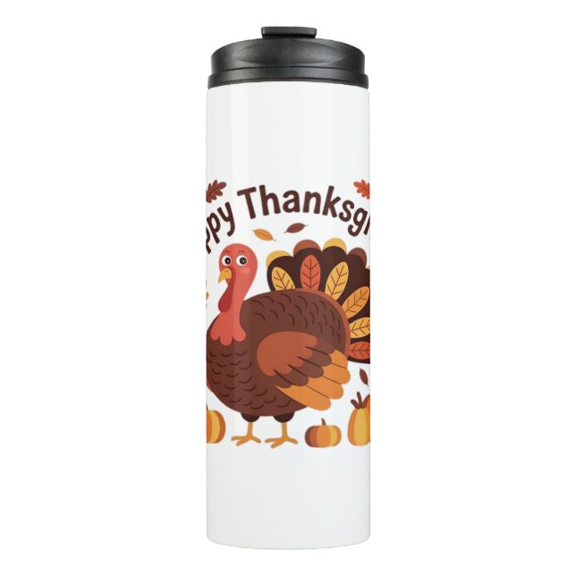 Thanksgiving Turkey – Autumn Holiday Classic Overs Thermal Tumbler (Front)