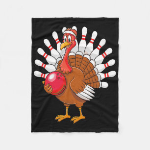 Thanksgiving Turkey Bowling Pin Matching Team 1  Fleece Blanket