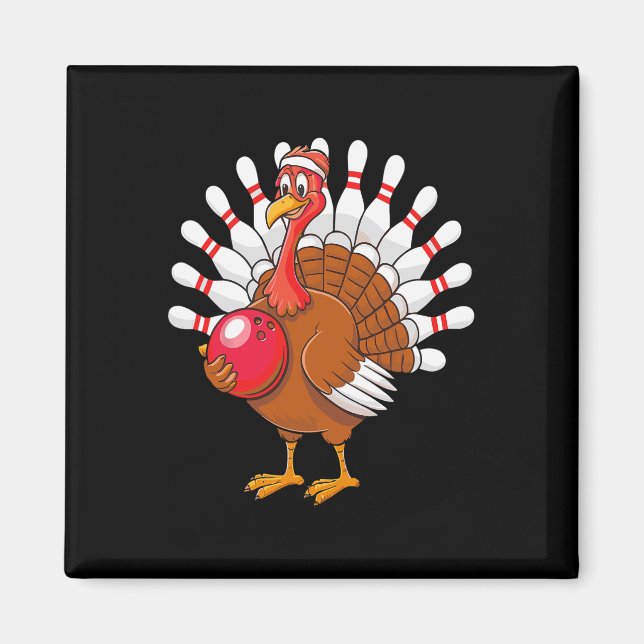Thanksgiving Turkey Bowling Pin Matching Team 1  Magnet (Front)