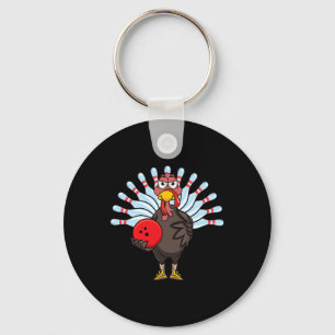 Thanksgiving Turkey Bowling Pin Matching Team Gift Key Ring