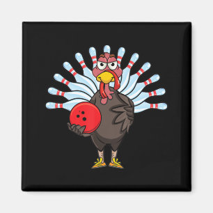 Thanksgiving Turkey Bowling Pin Matching Team Gift Magnet