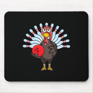 Thanksgiving Turkey Bowling Pin Matching Team Gift Mouse Mat