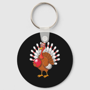 Thanksgiving Turkey Bowling Pin Matching Team Key Ring