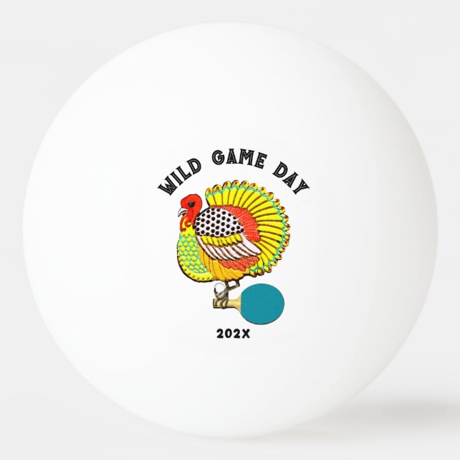 Thanksgiving Turkey Cartoon Ping Pong Ball (Front)