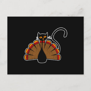 Thanksgiving Turkey Cat Funny Kitty Lover Gift Postcard
