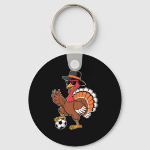 Thanksgiving Turkey Cat Funny Thanksgiving Men Wom Key Ring